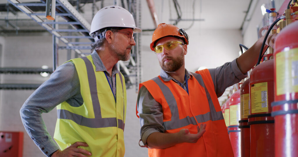 Walkaround representative present during a workplace safety inspection